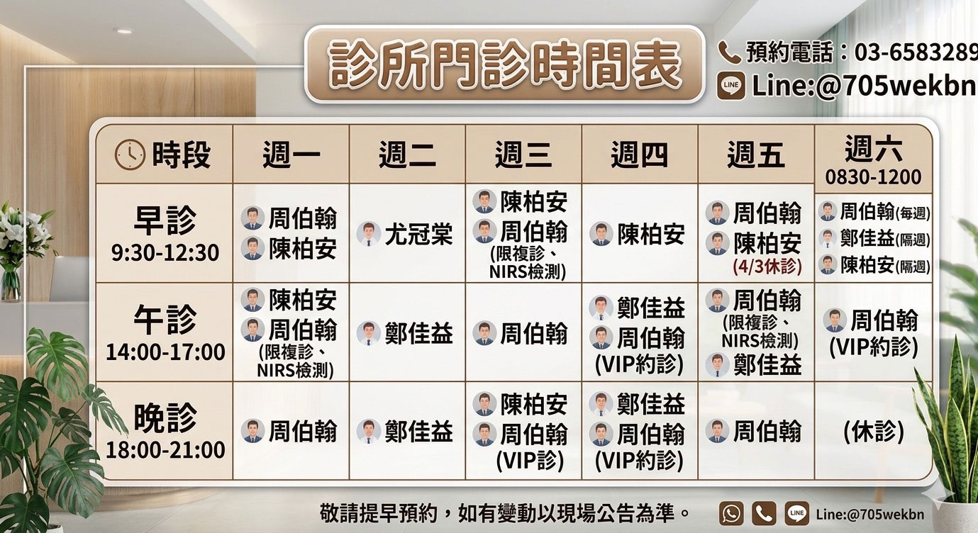周柏翰身心醫學診所 2026年4月門診表